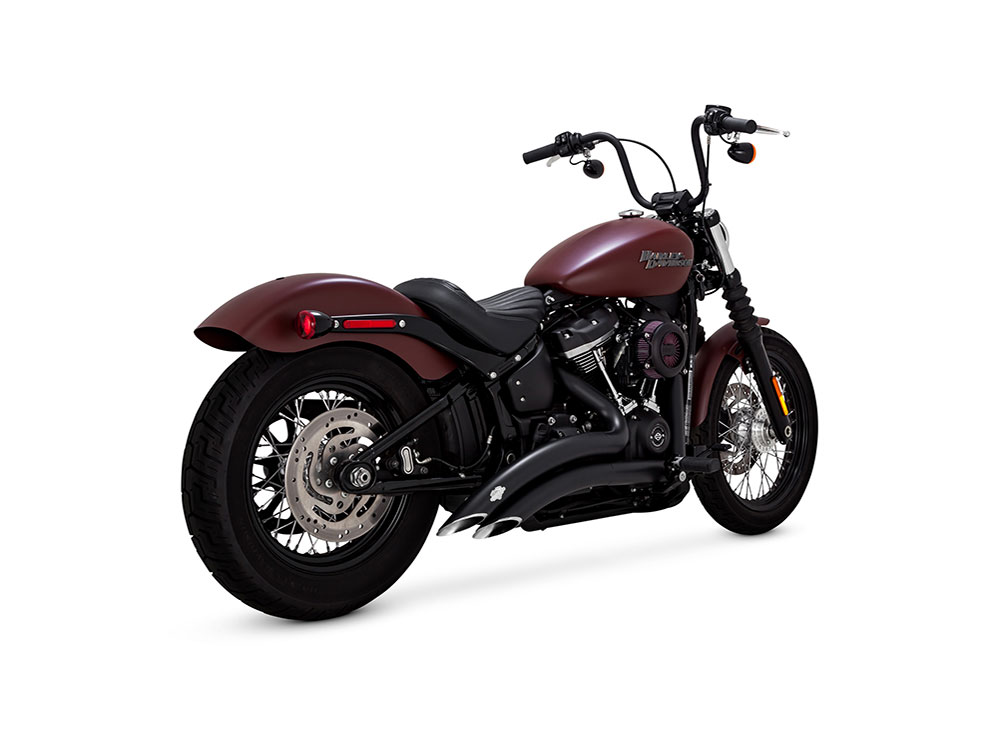Big Radius Exhaust – Black. Fits Softail 2018up Non-240 Tyre Models
