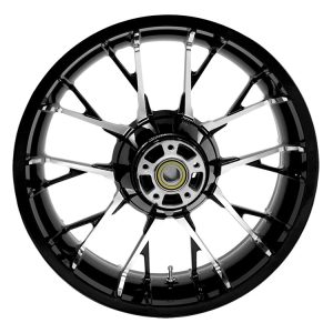 18in. x 5.50in. wide Marlin 3D Wheel with Rear Hub – Black Cut. Fits Touring 2009up with ABS