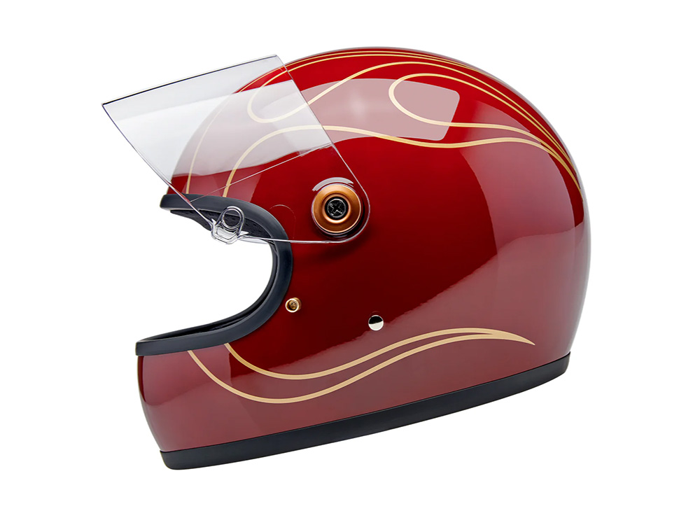 Biltwell Gringo S Gloss Red WIth Gold Flames